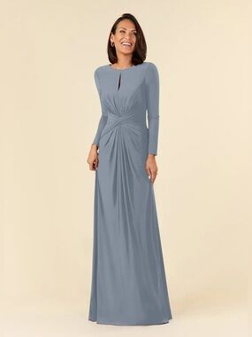 Azazie Natalya in Dusty Blue